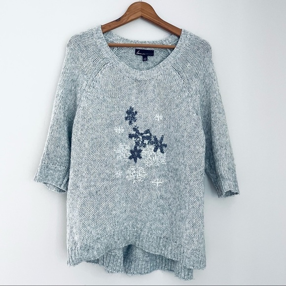 Lane Bryant Beaded Embroidered Snowflake Winter Holiday Pullover Sweater 14/16 - Picture 3 of 11